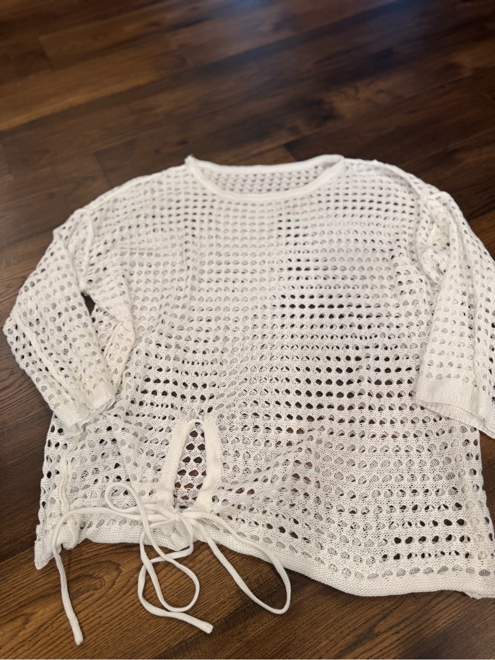 Cupshe White Crochet Tie-Side Swim Coverup